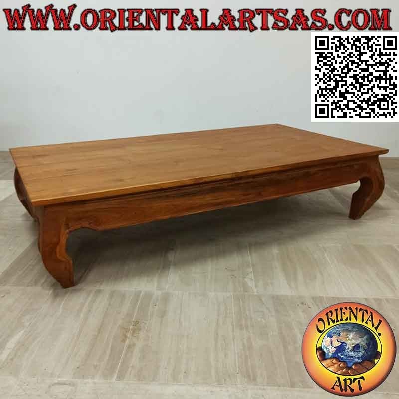 Tavolino basso da salotto in stile oppio (opium) in legno di teak (150*80, h35)