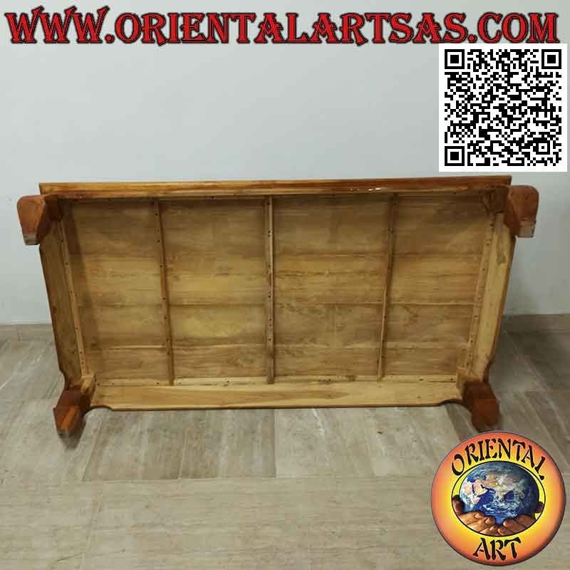 Mesa baja para salón en estilo opio (opio) en madera de teca (150 * 80, h35)