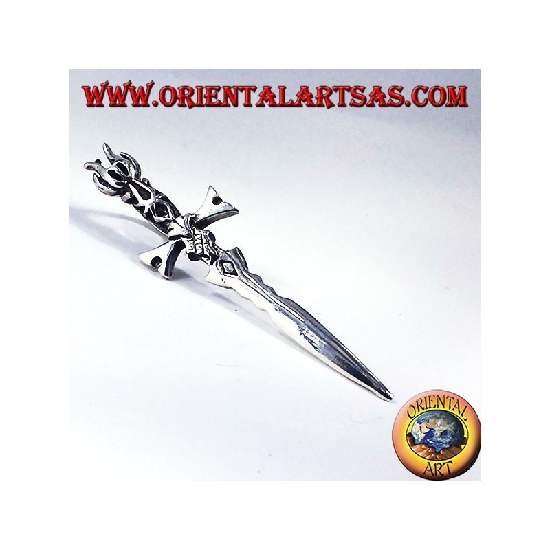Pendentif en argent épée médiévale