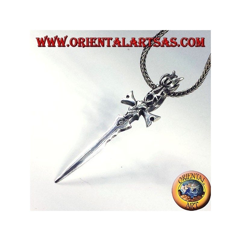 Colgante en plata espada medieval