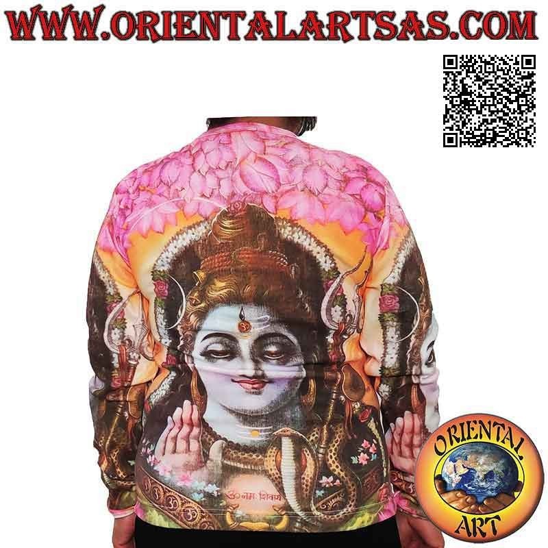 Camiseta de manga larga con representaciones de deidades hindúes en algodón