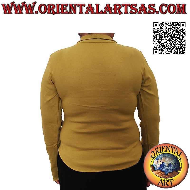 Jersey de talla libre con cuello alto, manga larga y estampado (verde militar)