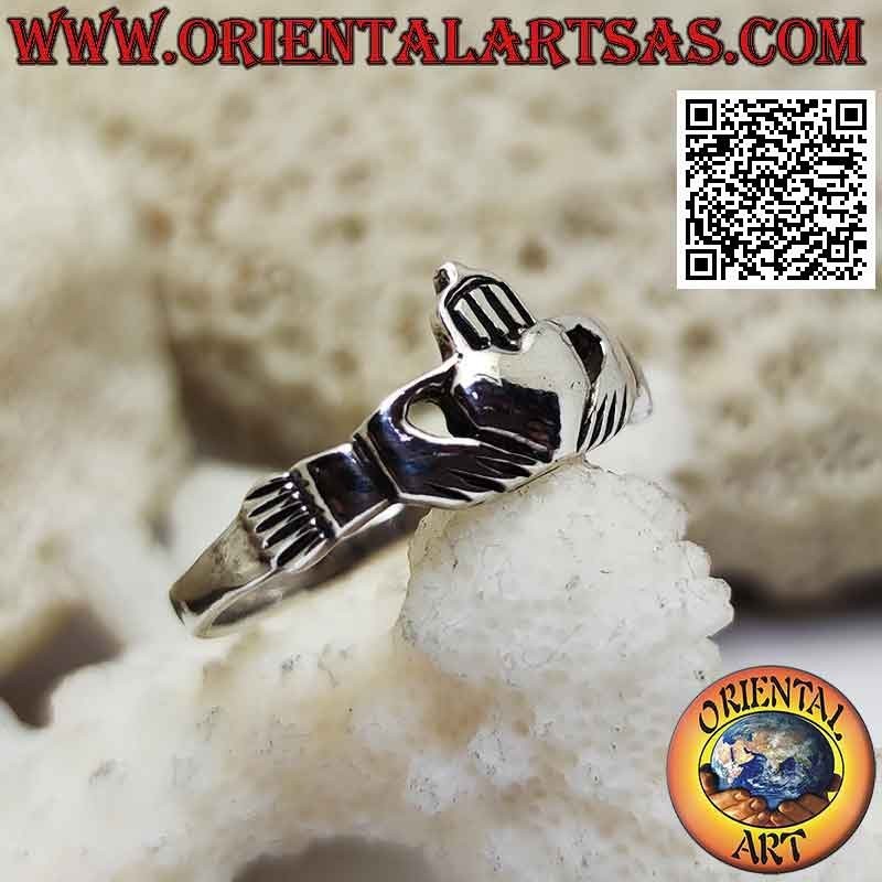 Anillo de plata Classic Irish Claddagh (amor, lealtad y amistad)