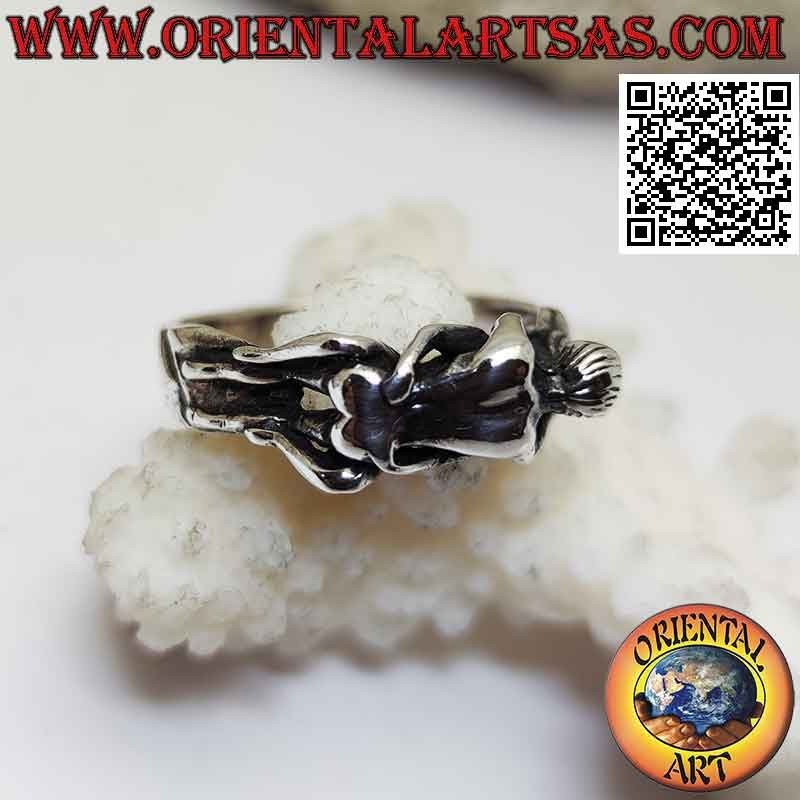 Erotic Kamasutra silver ring, the front missionary position