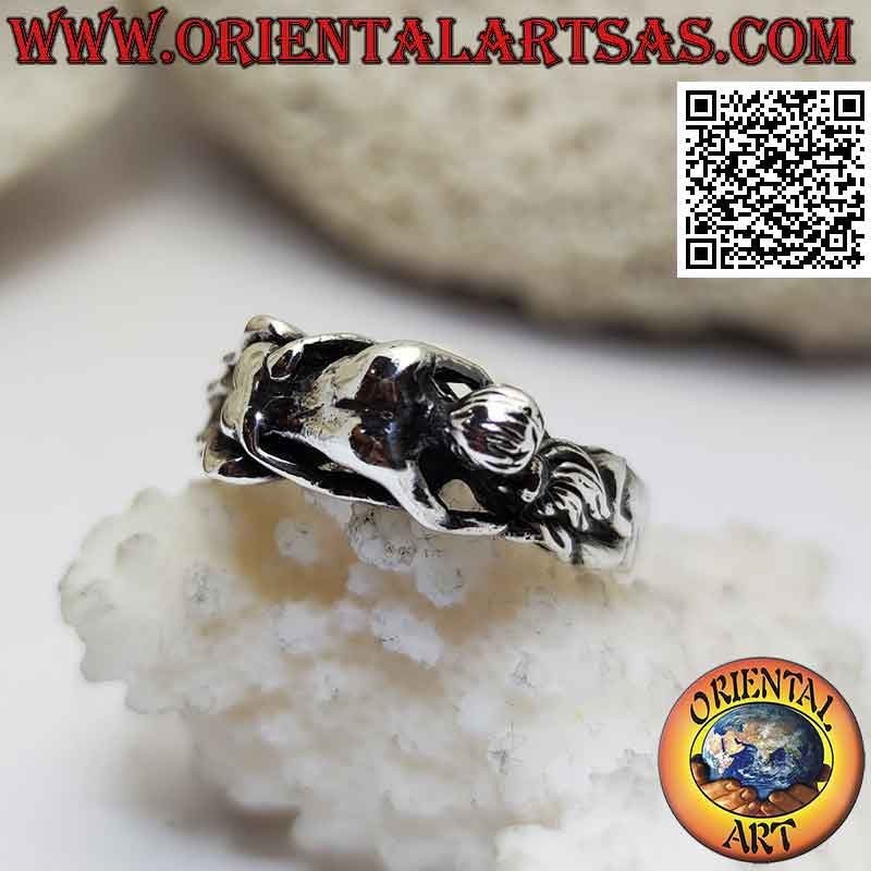 Anillo de plata erótico Kamasutra, la posición del misionero frontal