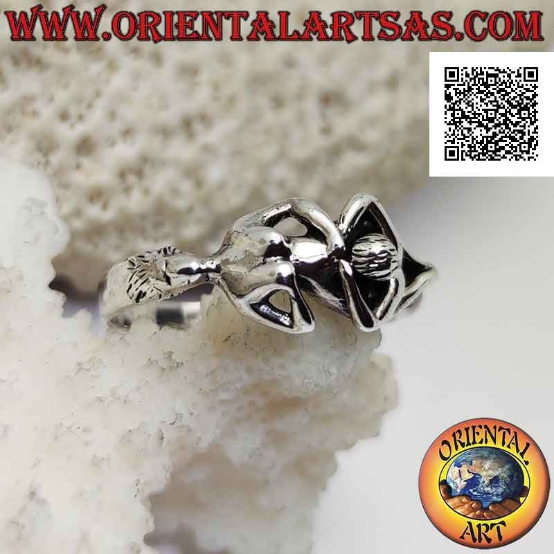 Anillo de plata erótico Kamasutra, la posición del cunnilingus o cunnilingus