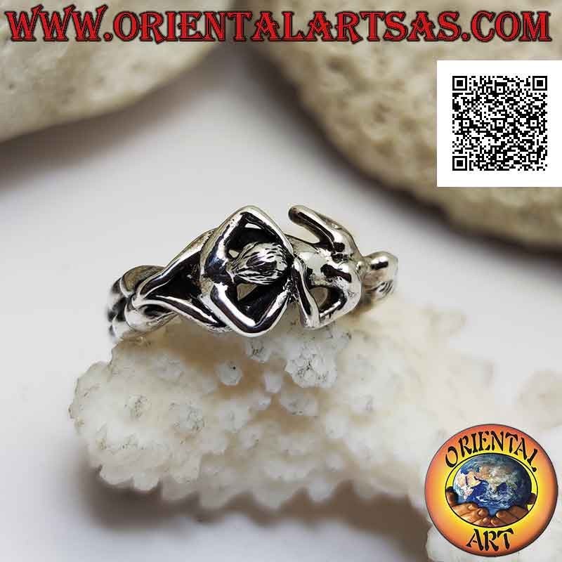 Anillo de plata erótico Kamasutra, la posición del cunnilingus o cunnilingus