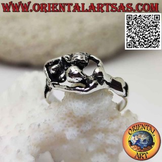 Bague érotique en argent Kamasutra, l'étreinte des amoureux