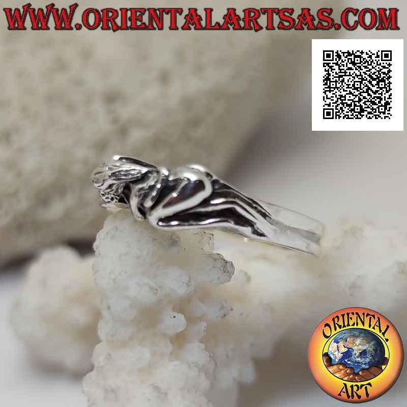 Anillo de plata del erótico Kamasutra, la posición del paseo lateral de la mujer