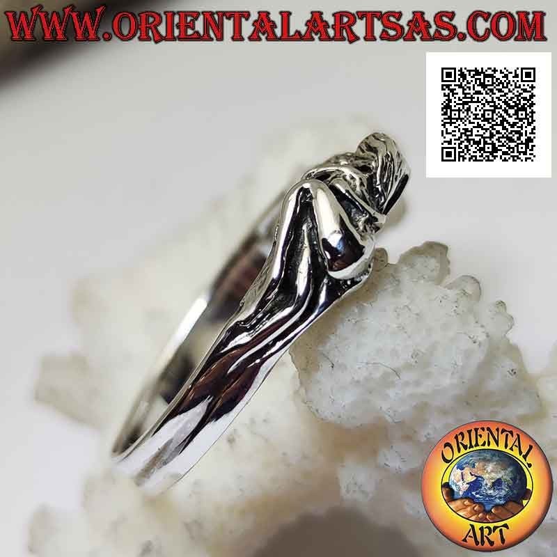 Bague en argent du Kamasutra érotique, la position du tour latéral de la femme