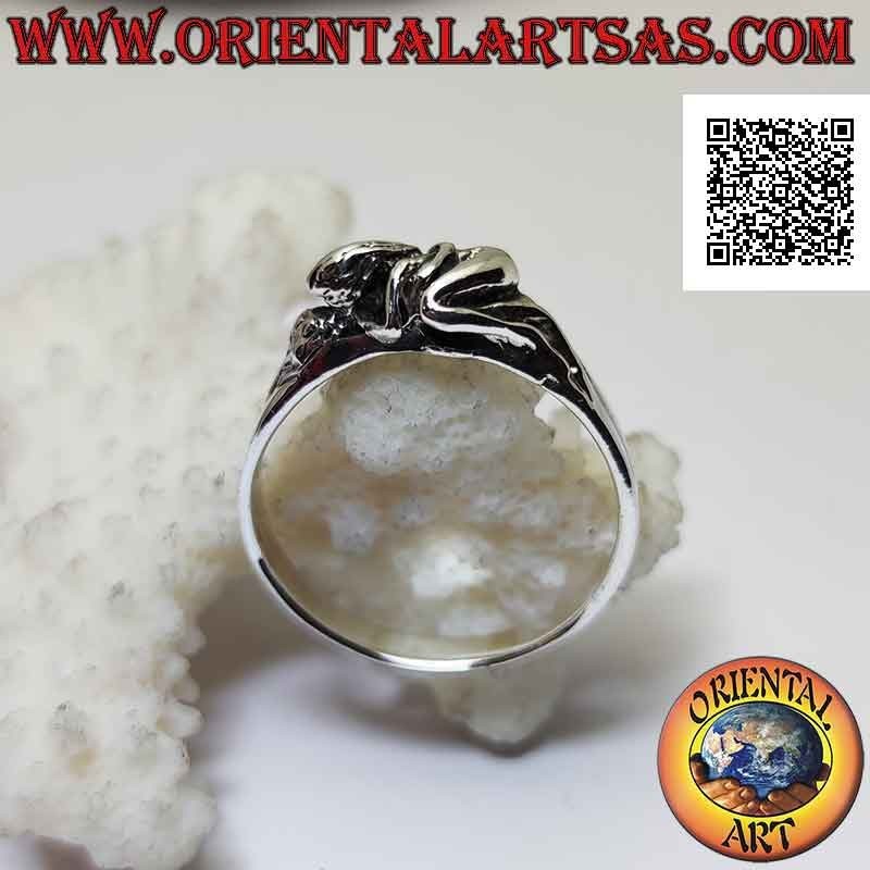 Silver ring of the erotic Kamasutra, the position of the side ride of the woman