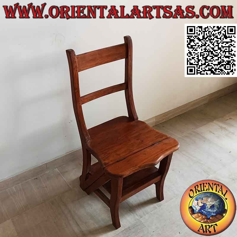 Silla con escalera de cuatro peldaños (función doble), en madera de teca