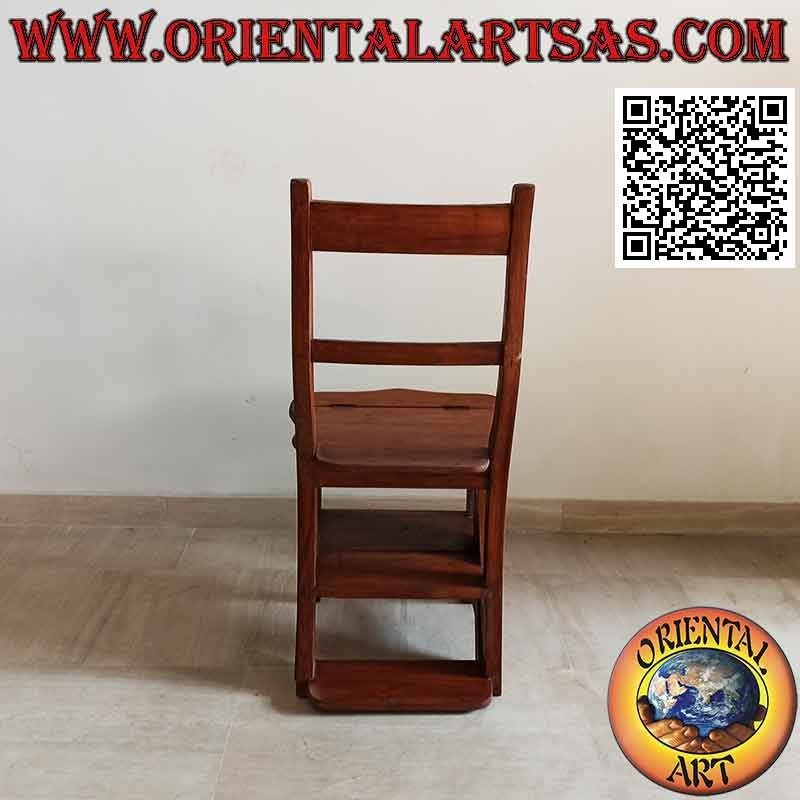 Sedia scala a quattro gradini (doppia funzione), in legno di teak
