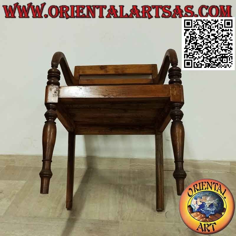 Sessel im Raffles-Stil mit Sitz in Teakholzlatten