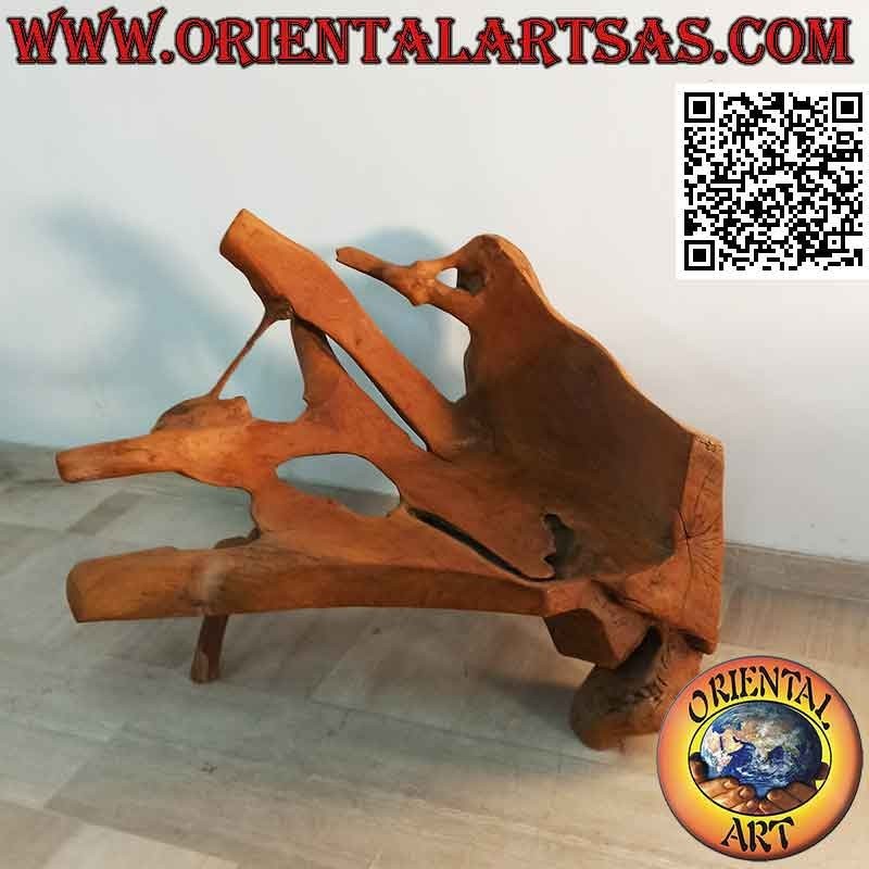 Armchair in natural root of teak wood (90hx 115x60)