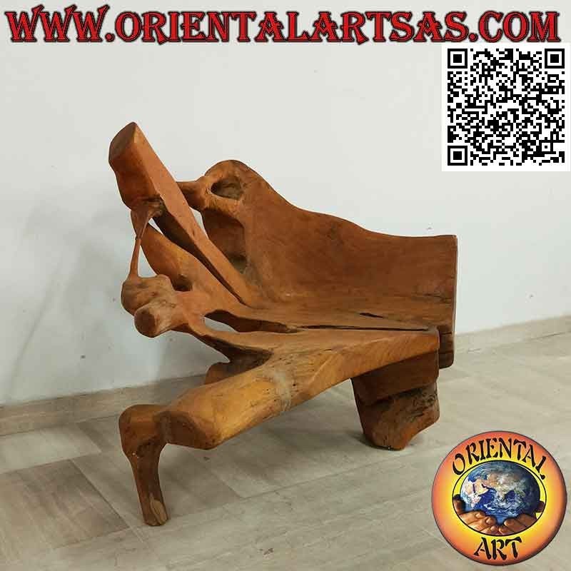 Poltrona in radice naturale di legno teak (90hx 115x60)