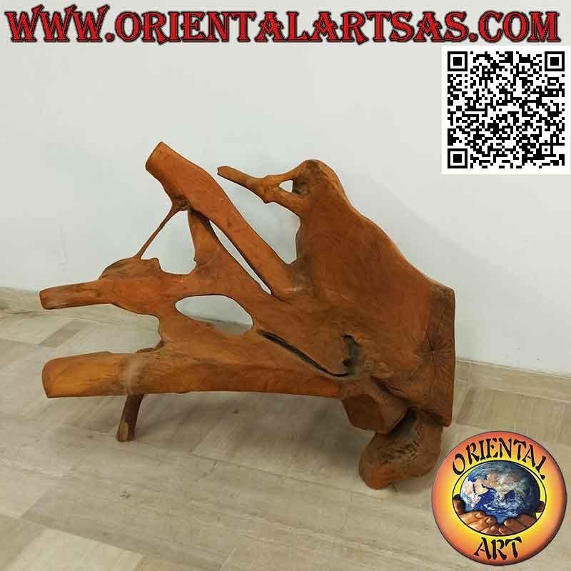 Armchair in natural root of teak wood (90hx 115x60)