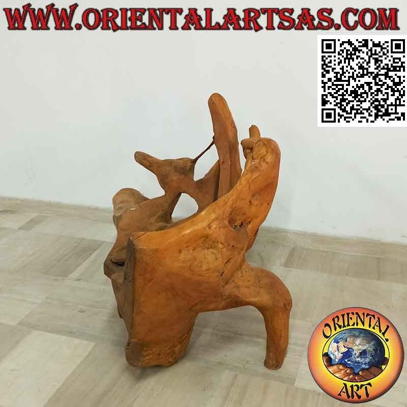 Poltrona in radice naturale di legno teak (90hx 115x60)