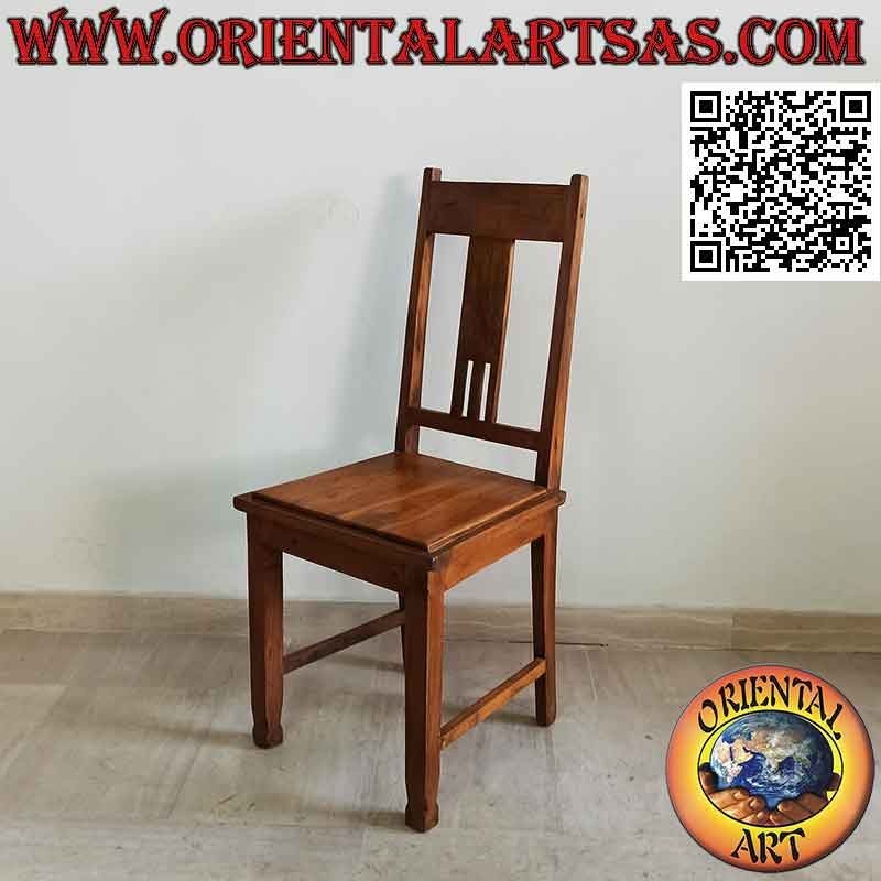 Chaise ethnique "Java" avec assise surélevée en bois de teck