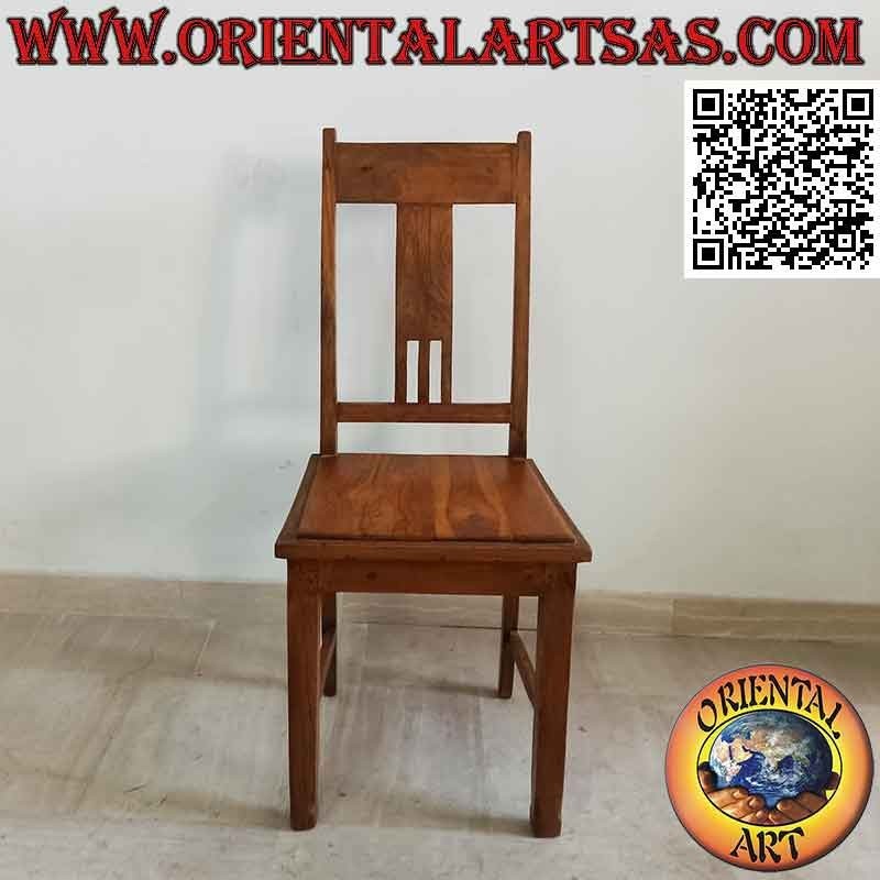 Sedia etnica "Java" con seduta rialzata in legno di teak