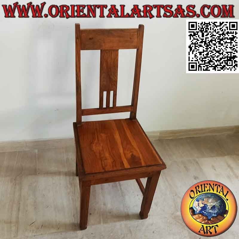 Sedia etnica "Java" con seduta rialzata in legno di teak