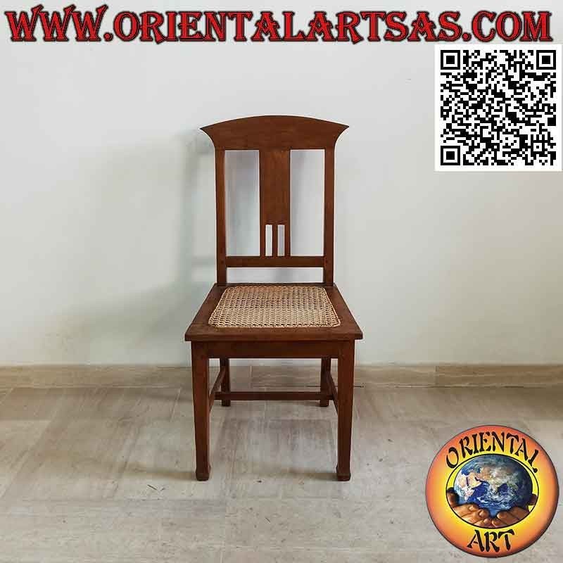 Ethnic "Java" chair in teak wood and Vienna straw seat