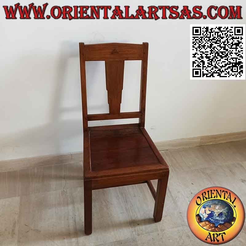 Ethnischer "Java" Stuhl mit versenktem Sitz aus Teakholz