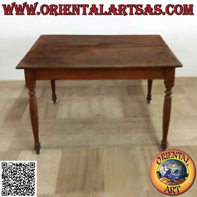 Table antique rectangulaire de style ethnique avec plateau de deux tables uniques en bois de teck
