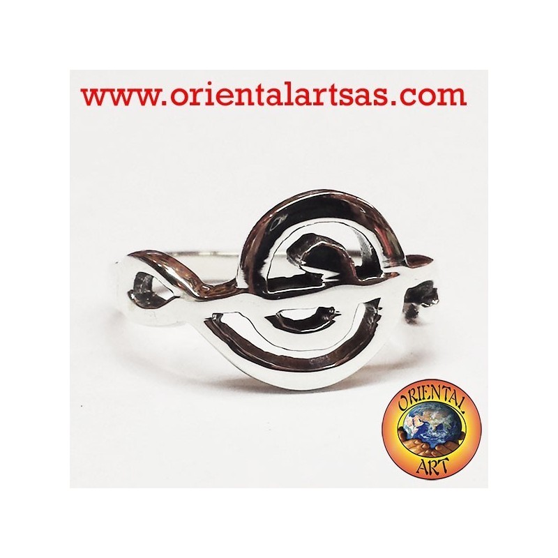 Silberring Violinschlüssel , horizontal