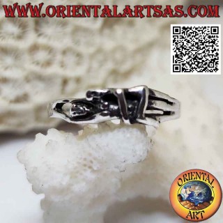 Erotic Kamasutra silver ring, the lover's embrace to the woman