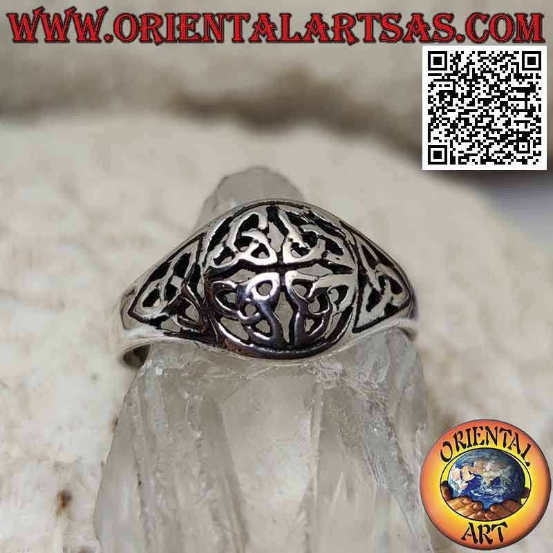 Anillo de plata, el Nudo Duleek (símbolo celta) pequeño