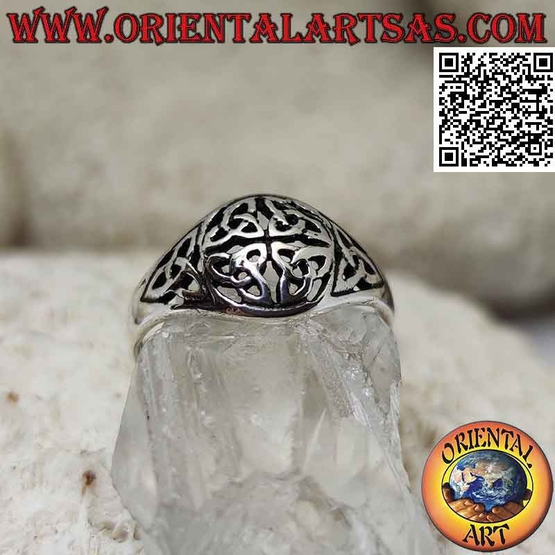 Anello in argento, il Nodo di Duleek (simbolo celtico) piccolo