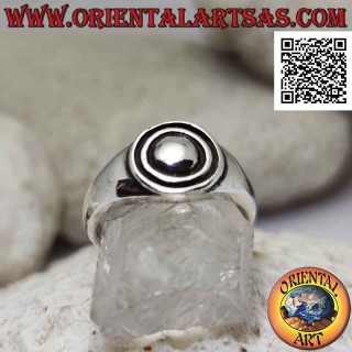 Bague en argent lisse avec trois cercles concentriques