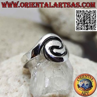 Anello in argento liscio a spirale di due linee (simbolo di unione e di parità)