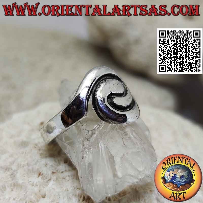 Bague en argent lisse en spirale de deux lignes (symbole d'union et d'égalité)