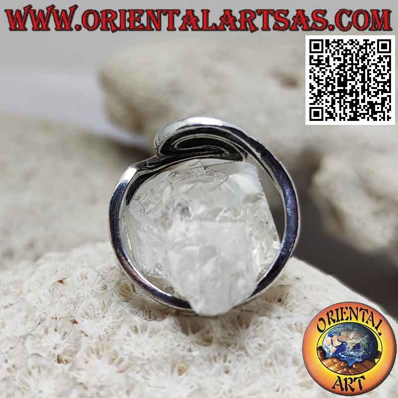 Anillo de plata lisa en espiral de dos líneas (símbolo de unión e igualdad)