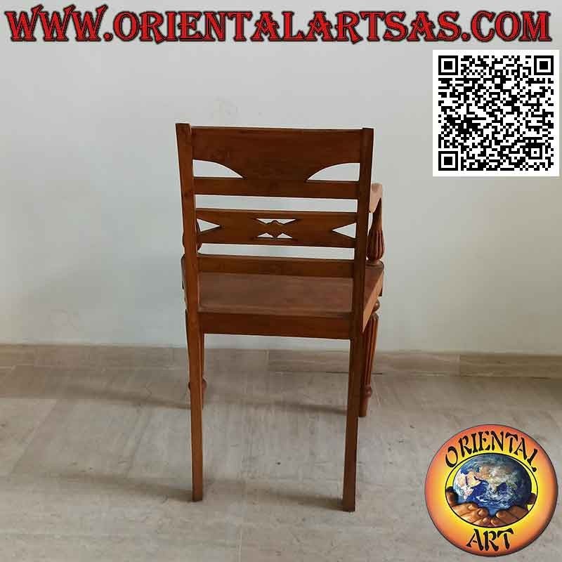 Sessel im Raffles-Stil mit Vollholzsitz aus Teakholz