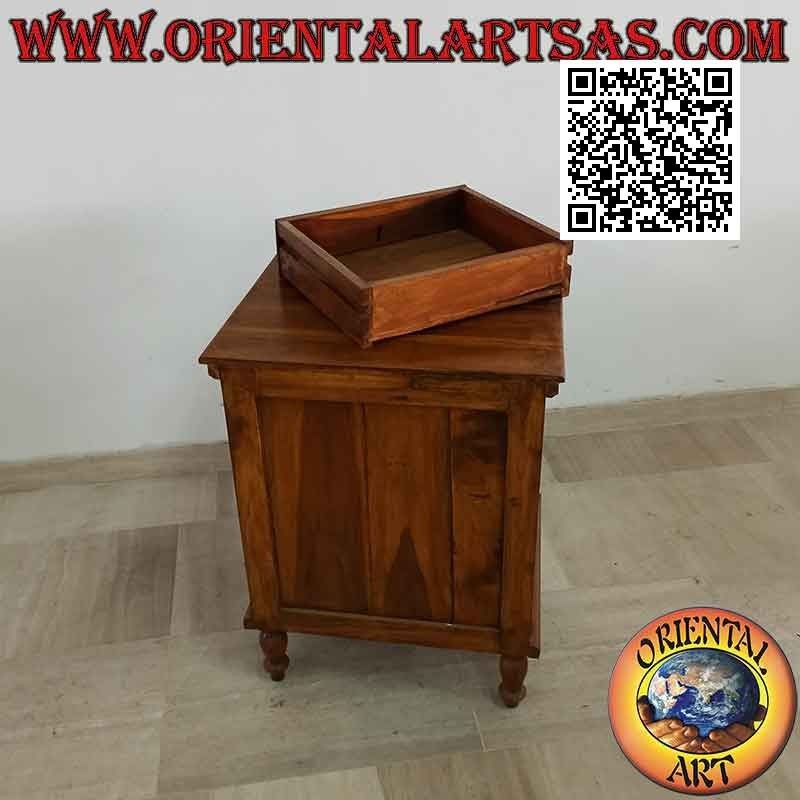 TV cabinet with two drawers and one door in teak wood