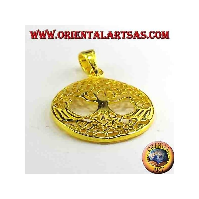 Árbol de la Vida de oro colgante de plata plateado