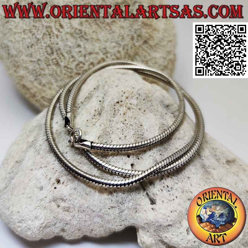 Collana catenina in argento 925 ‰, maglia "snake" classica o coda di topo (spessore 2,5 mm)