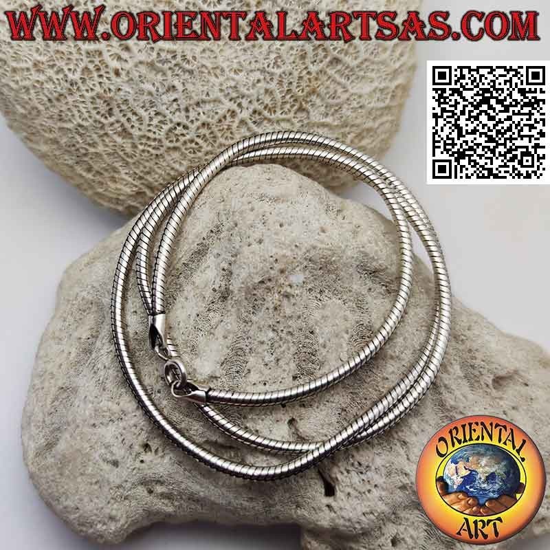 Collier chaîne en argent 925‰, classique lien "serpent" ou queue de souris (épaisseur 2,5 mm)