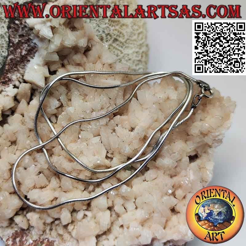 925 ‰ silver chain necklace, classic "snake" link or mouse tail (1.2 mm thick)