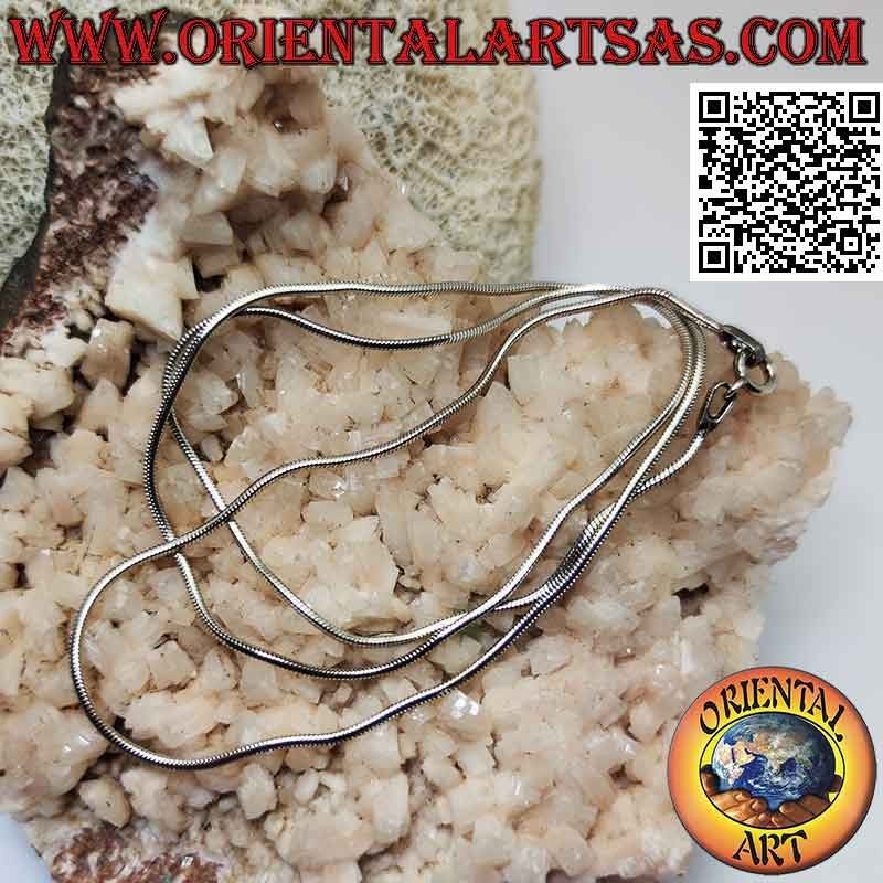 925 ‰ silver chain necklace, classic "snake" link or mouse tail (1.2 mm thick)