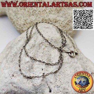 Collana catenina in argento 925 ‰ ad anelli ovali curvati da 40 cm x 1,5 mm
