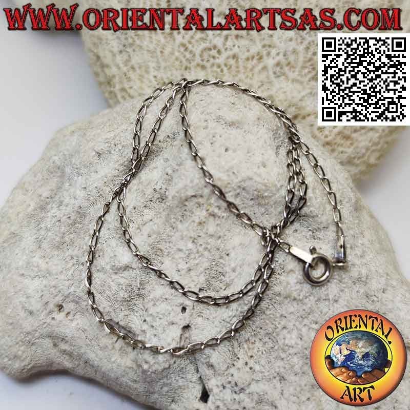 925 ‰ silver chain necklace with 40 cm x 1.5 mm curved oval rings