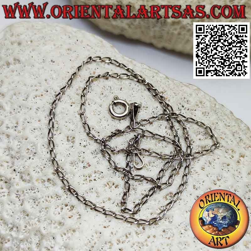 Collar de cadena de plata 925 ‰ con anillos ovalados curvos de 40 cm x 1,5 mm