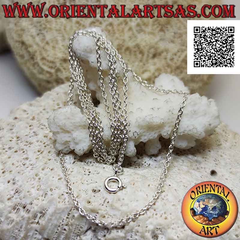 Collier chaîne en argent 925‰, avec petits anneaux ronds (1 mm d'épaisseur)