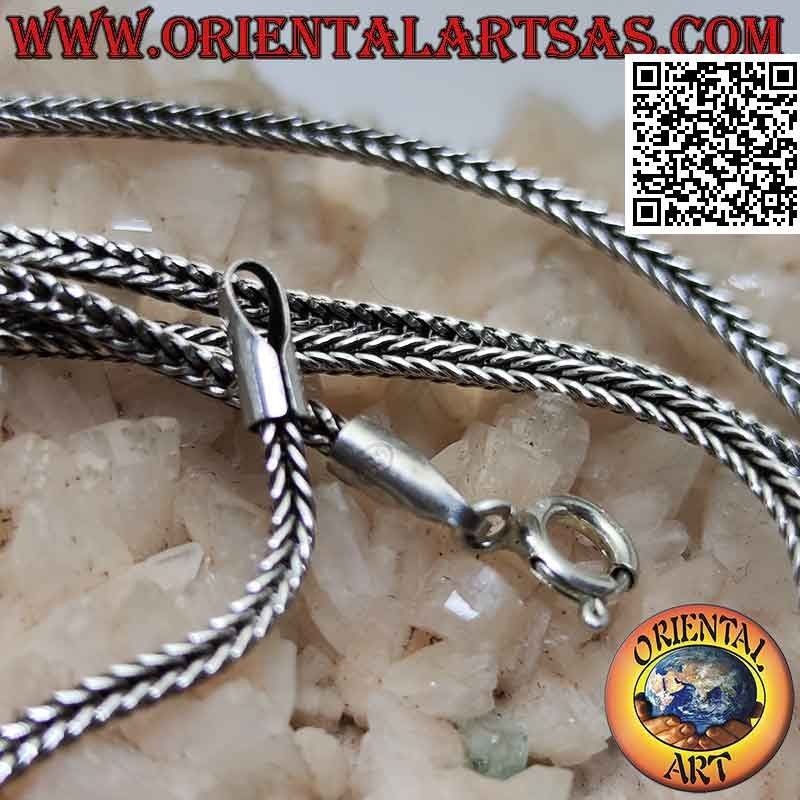 Collar de cadena de eslabones de "serpiente" de Indonesia en plata 925 ‰ (grosor 2 mm)