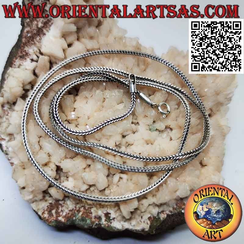 Indonesian "snake" link chain necklace in 925 ‰ silver (thickness 2 mm)
