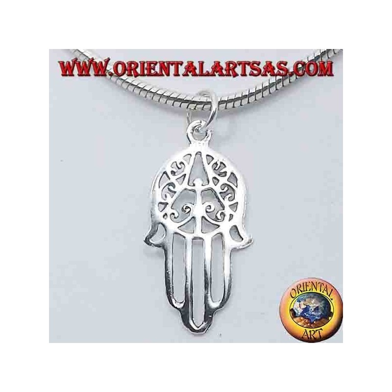 ciondolo in argento , mano di Fatima 